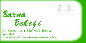 barna bekefi business card